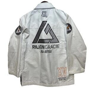 Fuji Rilion Gracie Jiu-Jitsu XV Anniversary Gi Jacket White Mens A1 BJJ Kimono